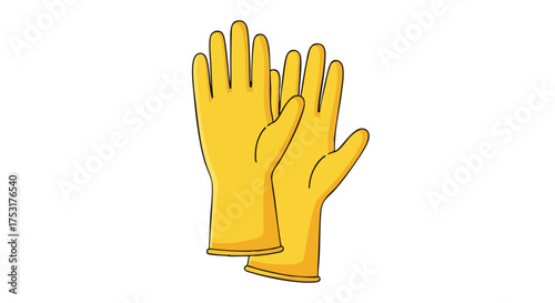 Protective yellow rubber gloves illustrating cleaning tasks and hygienic protection, demonstrating personal care and household maintenance within an