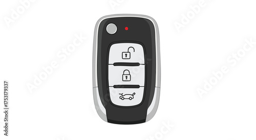 Modern car key with remote central locking for automotive security and access control in vehicle management and connected car technology