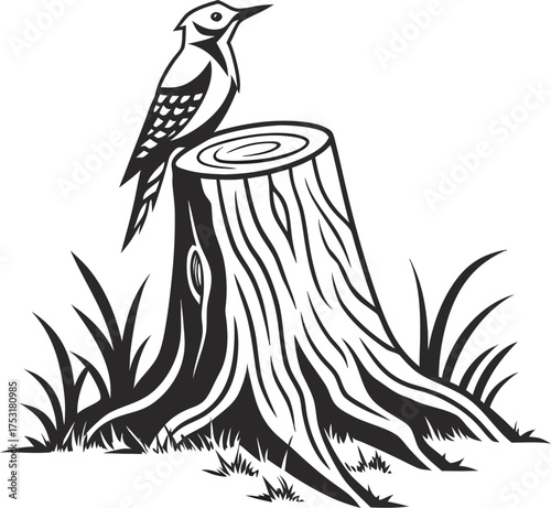 Simple black stump silhouette icon on a plain white background