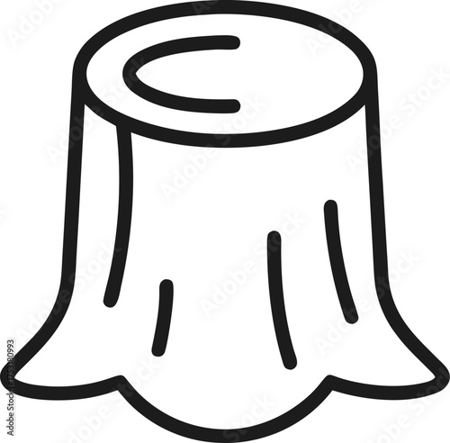 Simple tree stump outline icon displayed on a white background