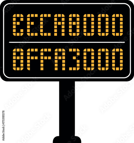 Digital stock market ticker display board with prices vector