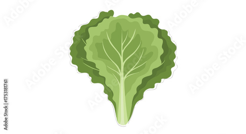 Freshness encapsulated: Artistic depiction of a single lettuce leaf with vibrant greens and clear details conveys health and vitality