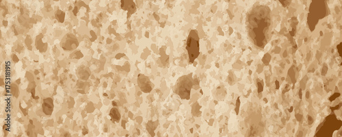 Bread slice macro texture, baked dough pattern. White bread loaf cut close up, wheat toast slice