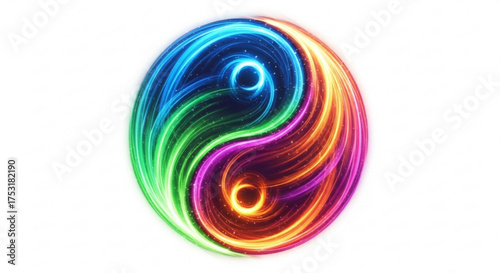 Abstract colorful yin yang symbol design vector illustration balance harmony energy concept art graphic element