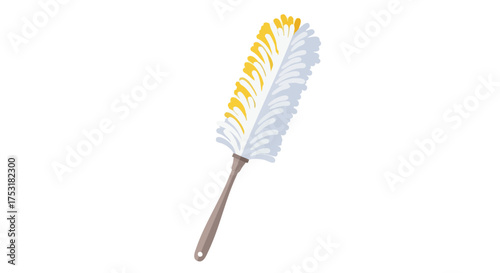 Detailed illustration presenting a feather duster showcasing cleanliness and home maintenance equipment ready to be used for cleaning
