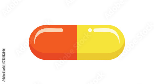 Vibrant encapsulated medicine: An orange and yellow capsule symbolizes pharmaceutical solutions and health wellness for treatment therapies