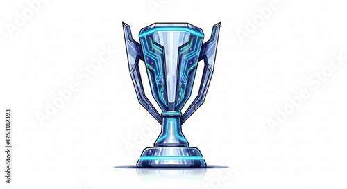 Futuristic esports gaming tournament trophy vector design for competition winner and champion award design