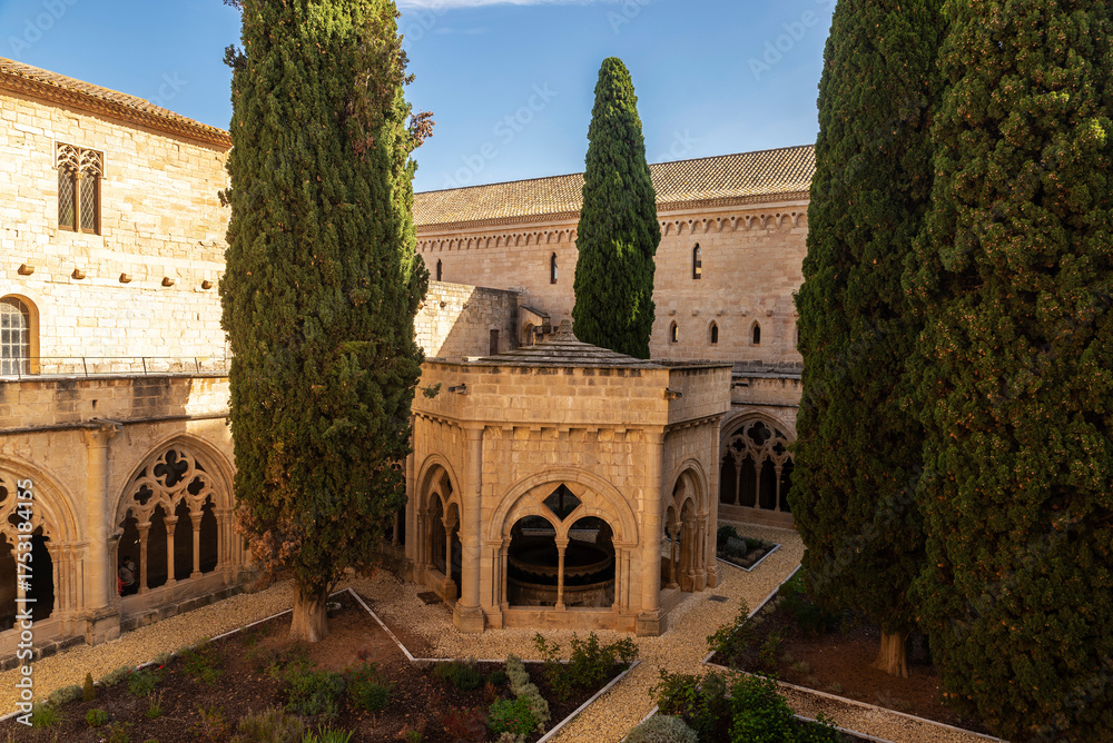 Obraz premium Royal Abbey of Santa Maria de Poblet, Tarragona, Catalonia, Spain