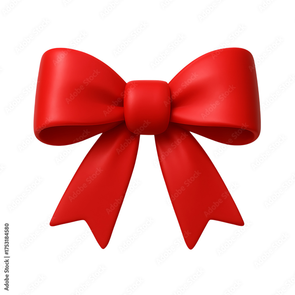 Fototapeta premium Cute red bow png decoration element for gifts celebrations and festive occasions