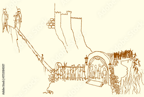 Two different ways. Vector drawing scene