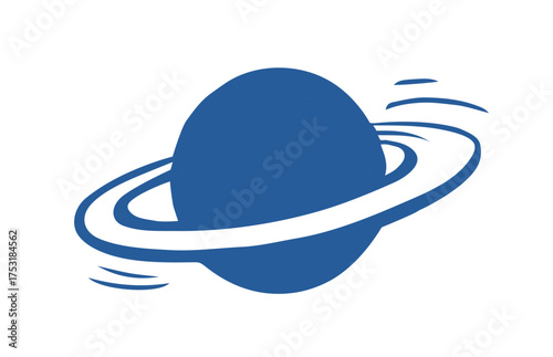 Vector drawing. Big planet in the sky
