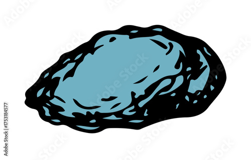 Vector drawing. Small Asteroid in the sky