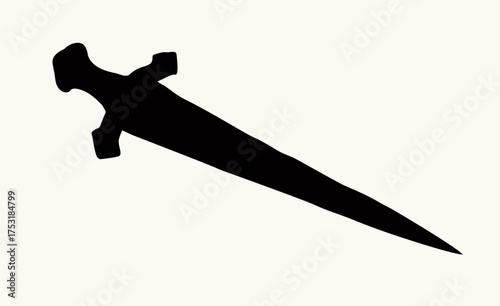 Vector drawing. Big old sword