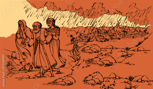 Vector drawing. Death of Pompeii
