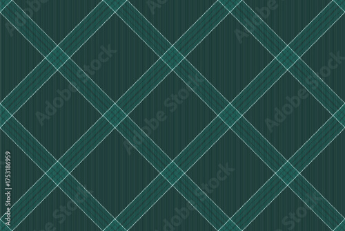 Classic tartan pattern with emerald green hues and intersecting lines. Ideal for backgrounds, textiles, or sophisticated graphic designs, adding a touch of tradition.