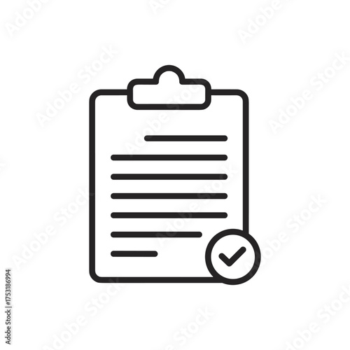 Clipboard icon set. Checklist on the clipboard line icon with checkmarks, checklist, document, gear, pencil. Clipboard outline icons. Checklist symbol. Editable stroke. Isolated. Vector illustration
