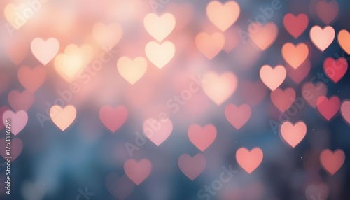 Abstract Heart Bokeh Background Banner for Valentine’s Day and Celebrations