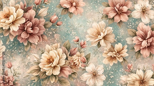 Soft Blurred Y2K Florals Vintage Backgrounds