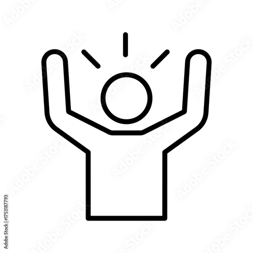 Raise Hand Outline Icon