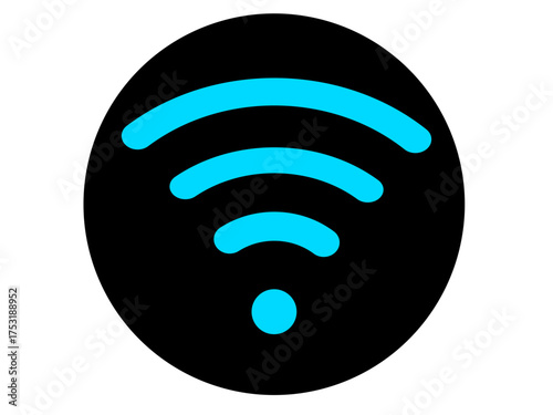 Blue WiFi icon vector – internet connection symbol for app and website design	