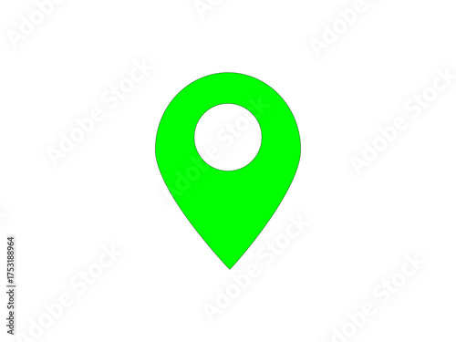 Vector location icon – green map pin for mobile apps, navigation, web interfaces, GPS, maps and web design	