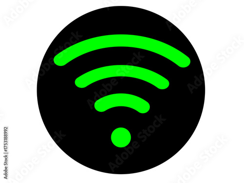Green WiFi icon vector – internet connection symbol for app and website design	