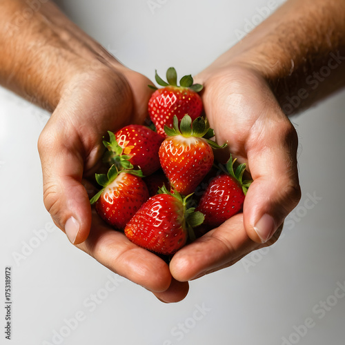strawberries in hands