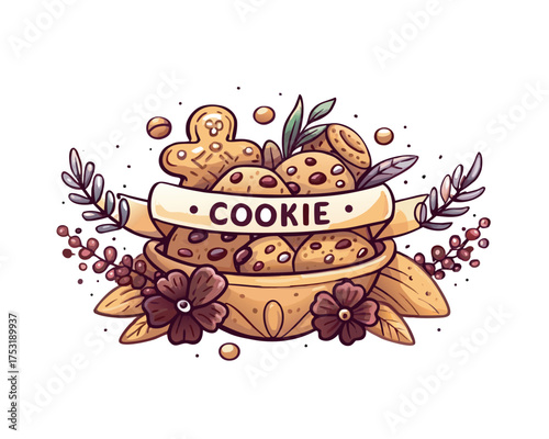 illustration of food busket on white backgrpund