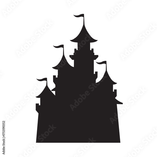 Fairy Tale Castle Silhouette Fantasy Palace Symbol