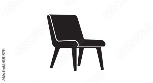 Vector art of elegant black chair, a symbol of comfort and modern design for any interior space