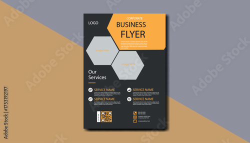 Modern flyer design template. Corporate business flyer template design layout. Unique business flyer template for business work. Realistic flyer template.