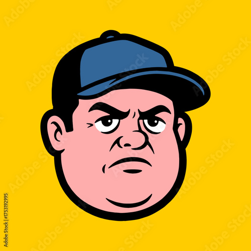 mascot logo illustration of a man wearing a hat
