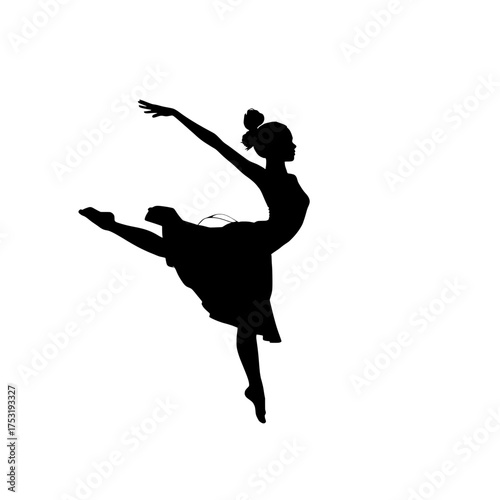 a graceful silhouette of a ballerina in motion against a transparent background, capturing the essence of dance