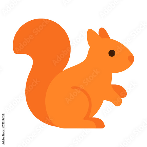 Colorful cartoon squirrel illustration with bushy tail and cute features