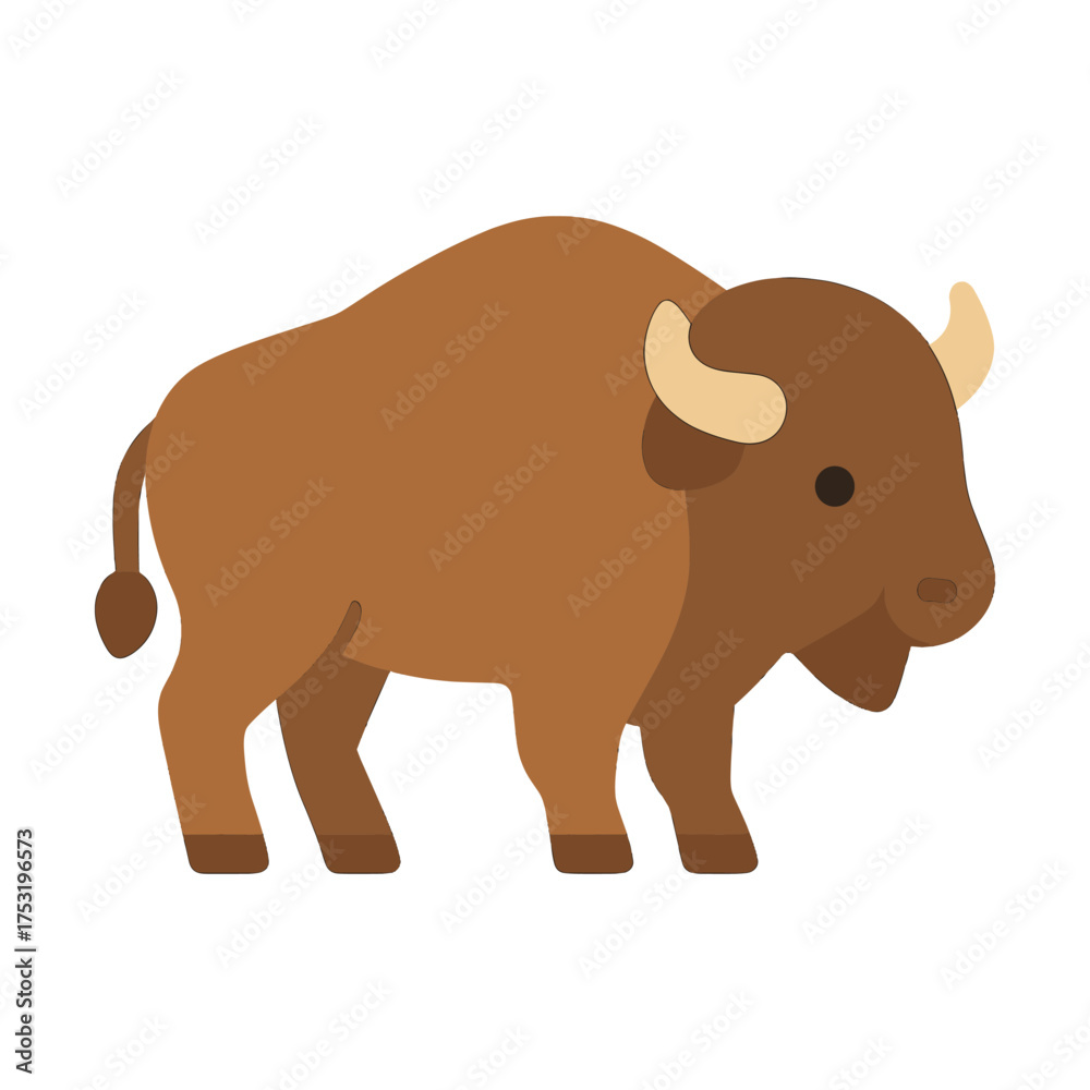 Naklejka premium Cute simplified bison illustration