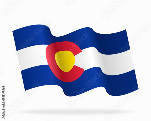 Colorado flag wavy abstract background. Vector illustration.