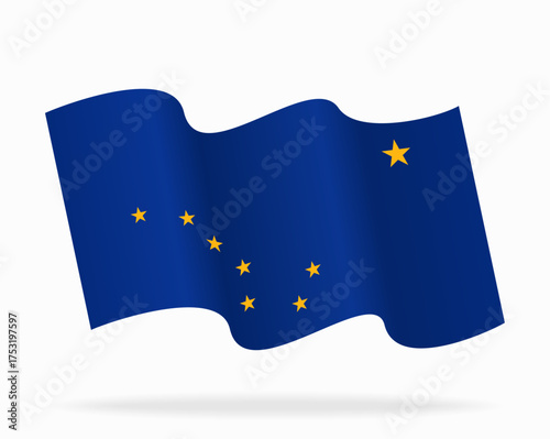 Alaska flag wavy abstract background. Vector illustration.