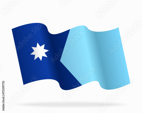 Minnesota flag wavy abstract background. Vector illustration.