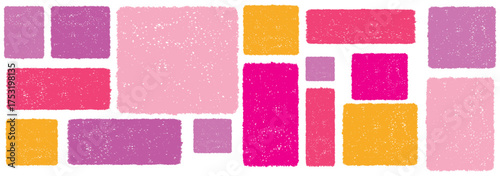 Frame box shape with brush crayon texture. colorful grunge rectangles. Rectangle Brush stroke, grunge box. Square shape for text. Doodle rectangle pastel chalk elements. Brush frame box. Vector Grunge