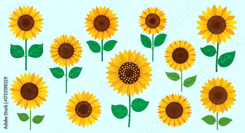 A vibrant field of sunflowers, showcasing the beauty of natures golden blooms in a bright and cheerful display