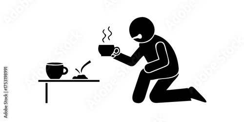 Black look after a cup of coffee