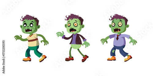 set of funny cartoon zombie
