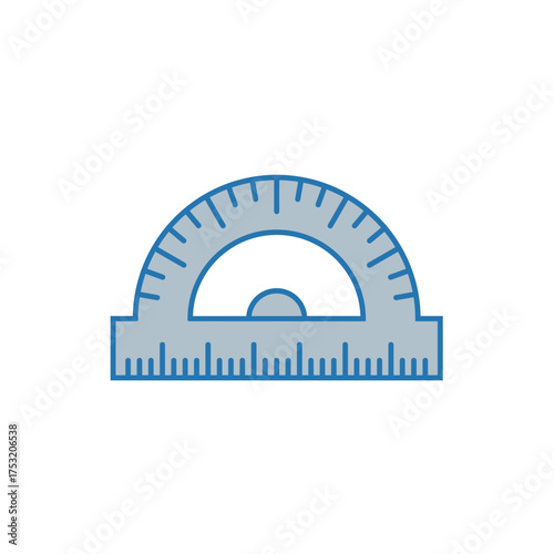 Protractor illustration engineering mathematics geometry for education and technical purposes
