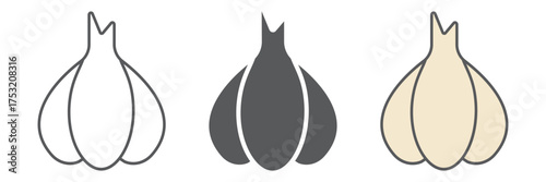 Garlic icon, pungent and vegetable, clove sign, vector graphics, a linear pattern on a white background. editable stroke