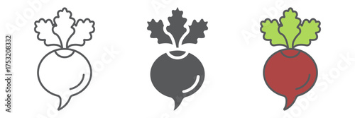 Beetroot icon, beet and vegetable, vitamin sign, vector graphics, a linear pattern on a white background. editable stroke