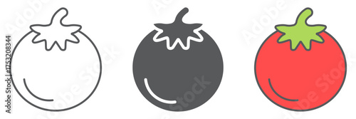 Tomato icon, food and organic, vegetable sign, vector graphics, a linear pattern on a white background. editable stroke