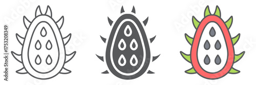 Pitaya icon, food and exotic, tropical fruit sign, vector graphics, a linear pattern on a white background. editable stroke