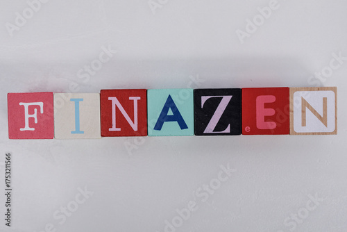 Colorful wooden blocks spel...
