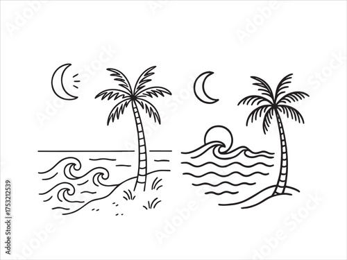 Summer Festival Line Icons