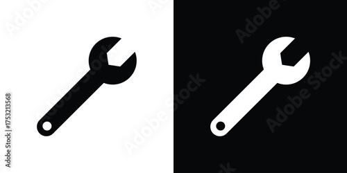 Wrench icon fill vectors set for ui.